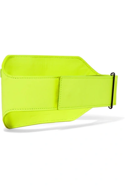 Shop Off-white Neon Leather Belt Bag In Chartreuse