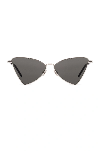 Shop Saint Laurent Jerry Sunglasses In Shiny Silver