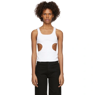 Pihakapi White Side Cut-out Tank Top In 009 Isabell | ModeSens