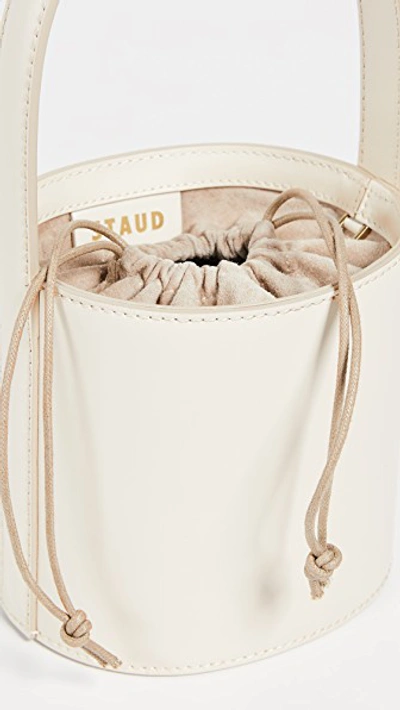 Shop Staud Mini Bissett Bag In Cream