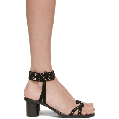 Shop Isabel Marant Black Suede Joakee Sandals In 01bk Black