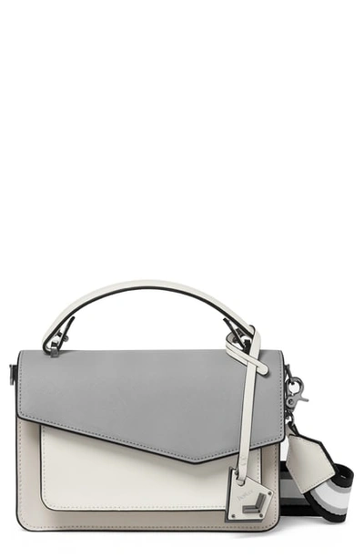 Shop Botkier Cobble Hill Leather Crossbody Bag - Grey In Dove Colorblock
