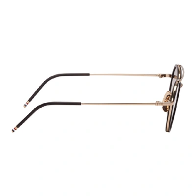 Shop Thom Browne Gold And Black Tb-801 Sunglasses In Gldblkdrkgr