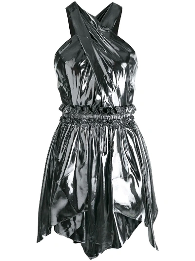Shop Isabel Marant Kary Metallic Dress - Silver