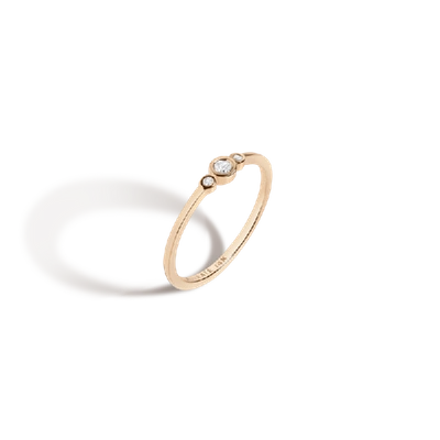Shop Aurate Three Stone Diamond Bezel Ring In Gold