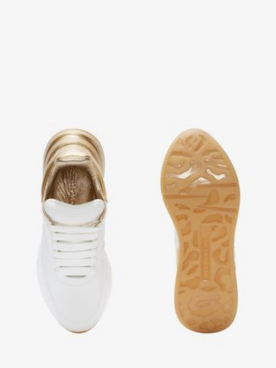 Shop Alexander Mcqueen Oversized Runner In Light Gold/white