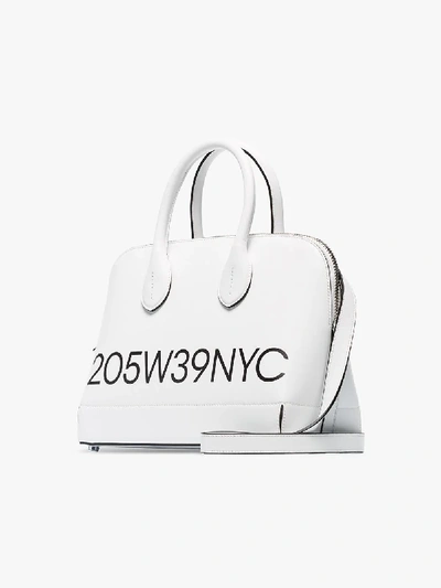 Shop Calvin Klein 205w39nyc 'dalton' Handtasche Mit Logo-print In 100 White