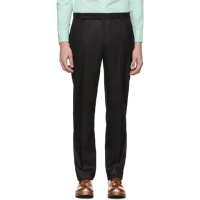 Shop Eckhaus Latta Black Gloss Narrow Trousers