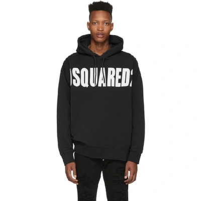 Shop Dsquared2 Black Logo Hoodie In 900 Black