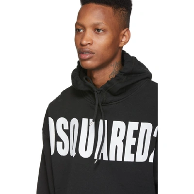 Shop Dsquared2 Black Logo Hoodie In 900 Black
