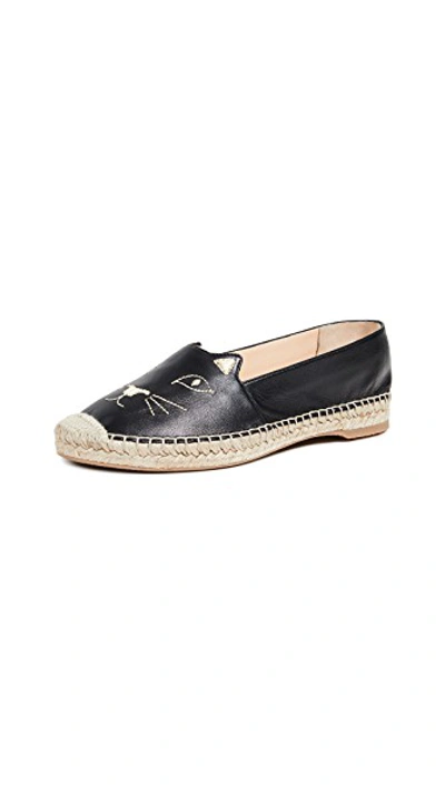 Shop Charlotte Olympia Kitty Espadrilles In Black