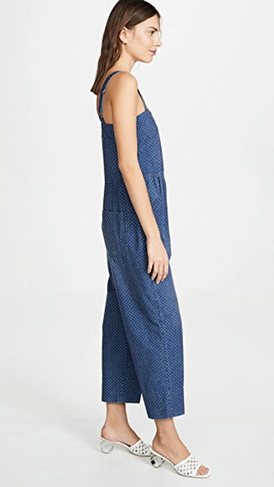 Shop Amo Dot Jumpsuit In Indigo Dot