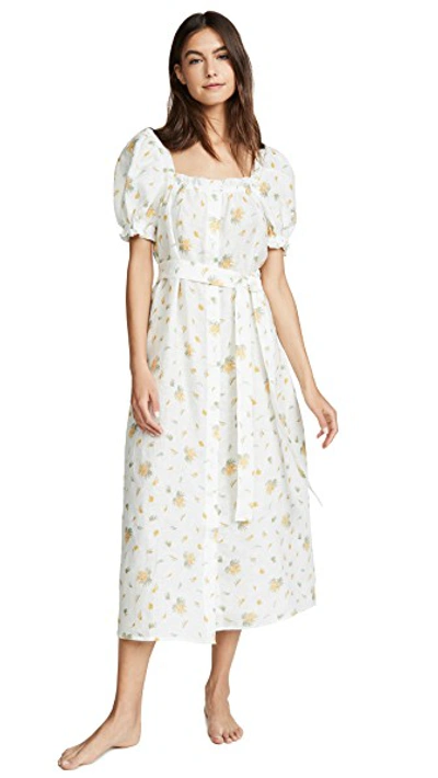Shop Sleeper Brigitte Linen Maxi Dress In Mimosa