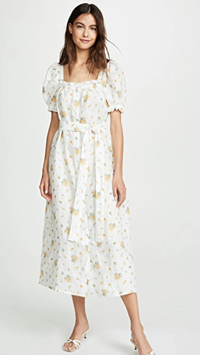 Shop Sleeper Brigitte Linen Maxi Dress In Mimosa