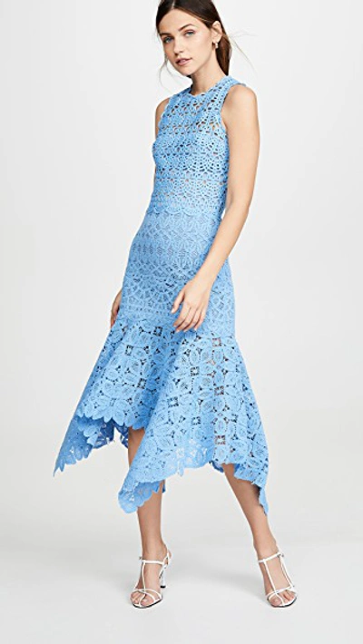 Shop Jonathan Simkhai Handkerchief Dress In Sky Blue