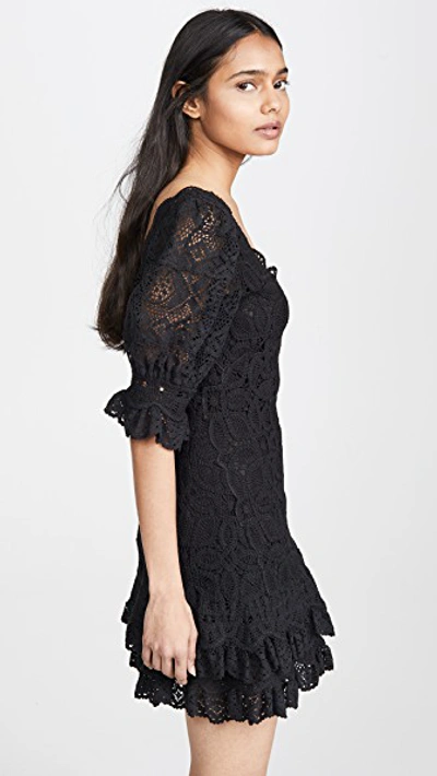 Shop Jonathan Simkhai Crochet Lace Mini Dresss In Black