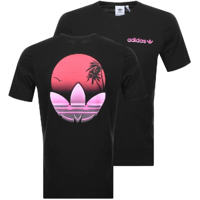 Adidas Originals Vaporwave Tropical Logo T-shirt In Black | ModeSens