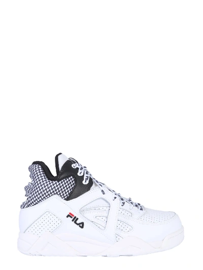 Shop Fila Cage Cb Mid Sneakers In Bianco