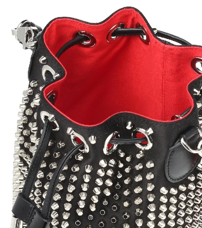 Christian Louboutin Bucket Marie Jane Lace Black Leather Shoulder Bag -  MyDesignerly