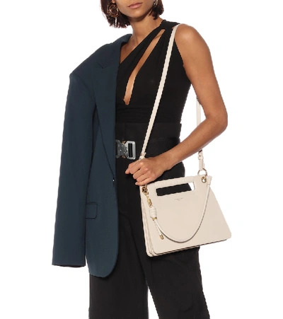 Shop Givenchy Whip Medium Leather Shoulder Bag In Beige