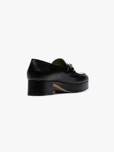 Shop Gucci Black Horsebit 60 Leather Platform Loafers