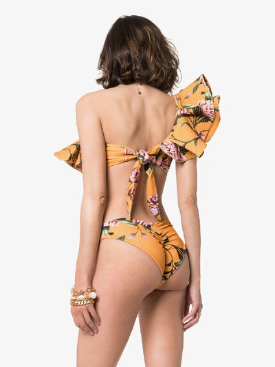 Shop Johanna Ortiz A Prayer For Spring One Shoulder Bikini Set In Yellow