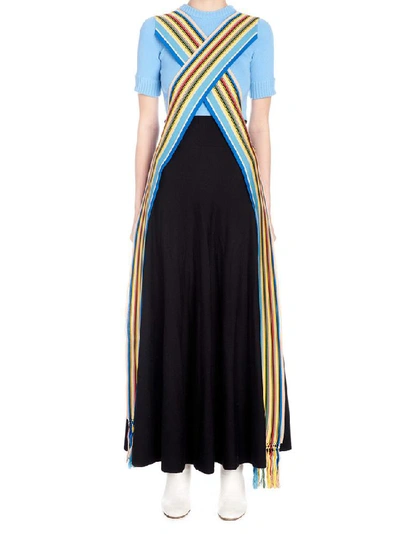 Shop Loewe Striped Scarf Maxi Dress In Multi