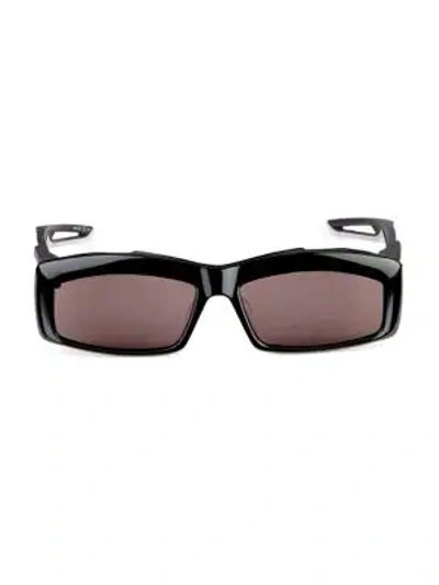 Shop Balenciaga 59mm Rectangular Sunglasses In Black