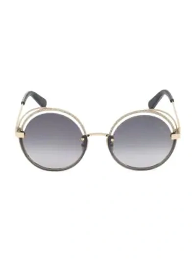 Shop Roberto Cavalli 60mm Round Sunglasses In Grey