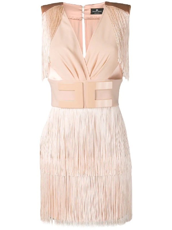 elisabetta franchi fringe dress