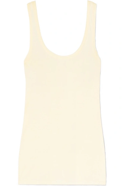 Shop Skin Cara Organic Pima Cotton-jersey Tank In Pastel Yellow