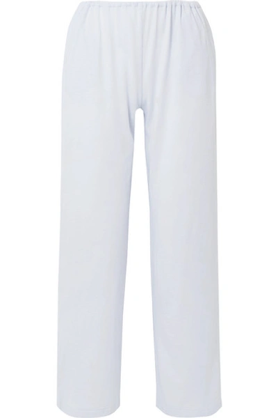 Shop Skin Kaelyn Organic Pima Cotton-jersey Pajama Pants In Sky Blue