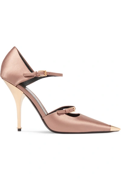 Shop Tom Ford Satin Mary Jane Pumps In Neutral
