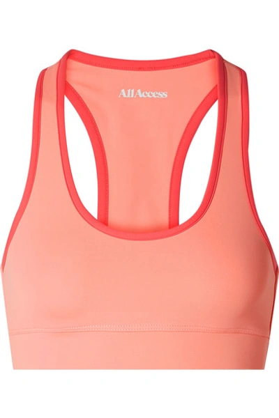 Shop All Access Front Row Stretch Sports Bra In Peach