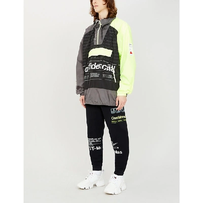 Marcelo Burlon County Of Milan Intel Lettering Windbreaker In Black Yellow