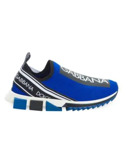 Shop Dolce & Gabbana Sorrento Logo Slip-on Sneakers In Blu Nero