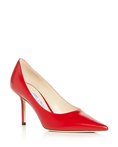 Shop Jimmy Choo Women's Love 85 Pointed-toe Pumps In Red