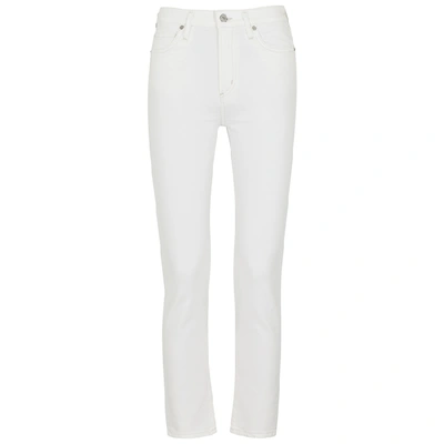 Shop Citizens Of Humanity Harlow White Cropped Slim-leg Jeans