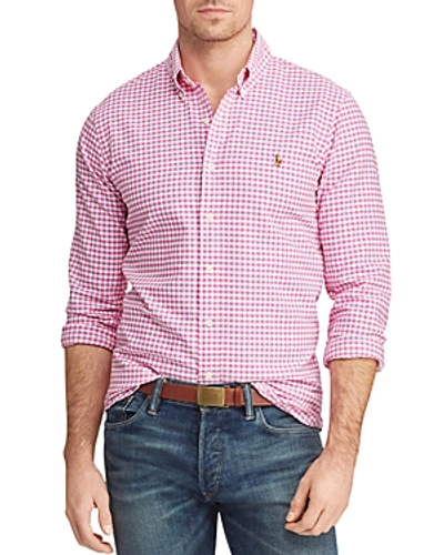 Shop Polo Ralph Lauren Patterned Classic Fit Button-down Oxford Shirt In Pink