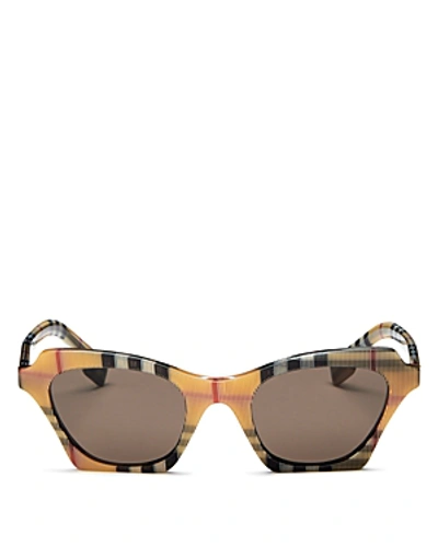 Shop Burberry Women's Square Sunglasses, 49mm In Dark Brown/brown Solid