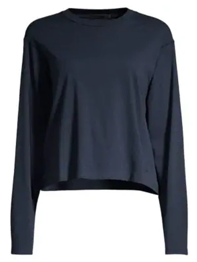 Shop Atm Anthony Thomas Melillo Classic Jersey Long-sleeve Boy Tee In Midnight