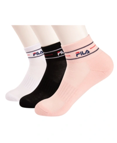 Shop Fila Heritage Striped 3-pk. Quarter Ankle Sock In Multi