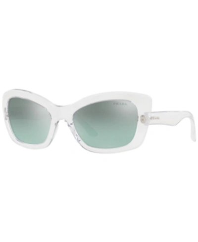 Shop Prada Sunglasses, Pr 19ms In Transparent / Light Azure Silver Gradient