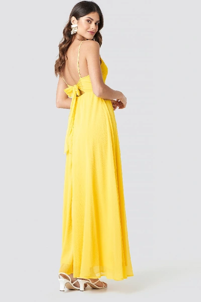 Shop Na-kd Tie Back Detail Maxi Dress - Yellow