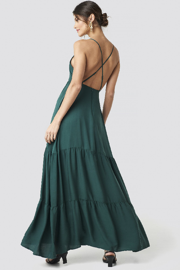 flowy green maxi dress