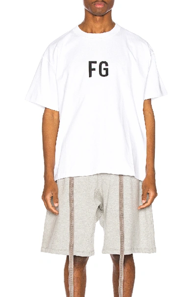 Shop Fear Of God Short Sleeve Fg Tee In White