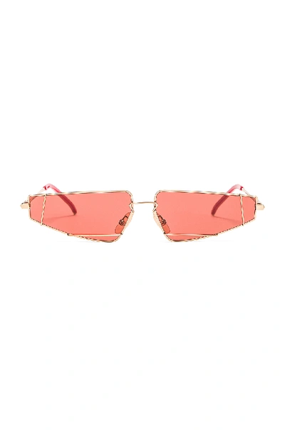 Shop Fendi Skinny Cat Eye Sunglasses In Red