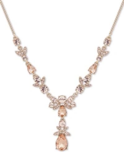 Shop Givenchy Gold-tone Crystal Lariat Necklace, 16" + 3" Extender