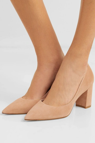 Shop Stuart Weitzman Laney Suede Pumps In Neutral