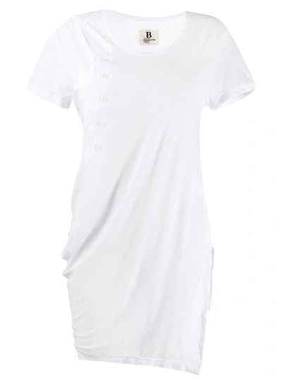 Shop Yohji Yamamoto Button-front Longline T-shirt - White